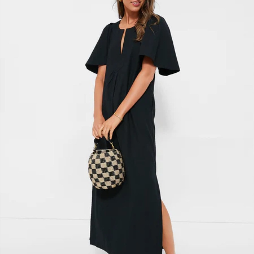 Pomander Place Black Maxi Dress with Flutter Sleeves